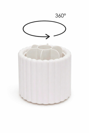 Organizer pentru Pensule Lullaby 13x13x14 cm, Plastic Alb Striat - SHP [1]