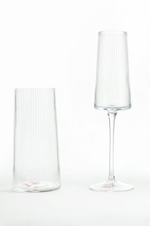 Pahar de Șampanie Riffle 215 7x7x25 cm, Sticlă Transparent - Kare Design [4]