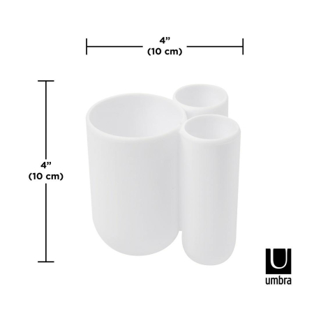 Pahar pentru Periuțe de Dinți Touch 8x9x10 cm, Plastic Alb Mat - Umbra [4]