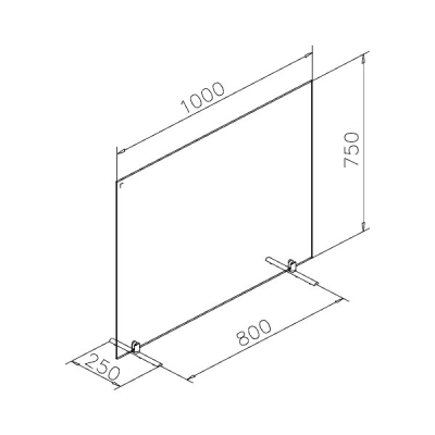 Panou de protectie plexiglas 6/8 mm 100x75 cm cu suport metalic [3]