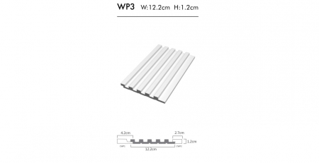 Panou decorativ 3D din polimer rigid, model Riflaj WP3 NEW - 12.2x1.2x270 cm [2]