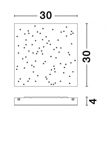 Panou LED tavan dimabil Star 30x30 cm alb/negru cu perforatii (gauri mici), control telecomanda, 9180381 - Novaluce [5]