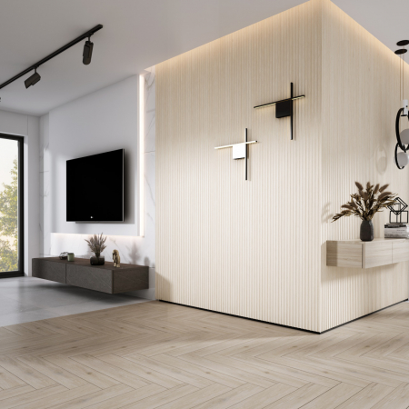 Panouri riflaje - Panou riflat 3D Onda, Stejar Alb, 270x11.2cm, Lamelio