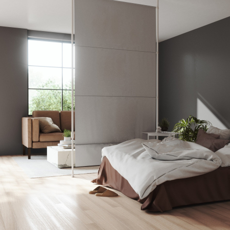 Paravan Anywhere Gri din 100% Poliester Gri, 213x127x305cm, Umbra 1017322-918 [1]