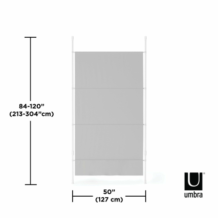 Paravan Anywhere Gri din 100% Poliester Gri, 213x127x305cm, Umbra 1017322-918 [8]