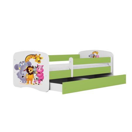 Pat copii cu desen animalute Babydream 140/160/180 cm cu sertar, MDF diverse culori [0]