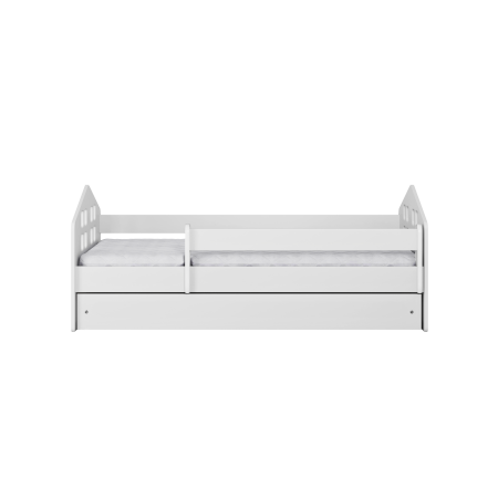 Pat copii in forma casuta Kacper cu sertar 140/160/180 cm, MDF alb [2]