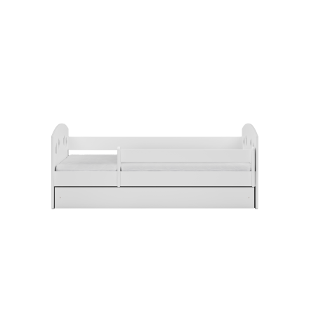 Pat copii Julia cu sertar MDF alb, 140/160/180x90 cm, design modern [2]
