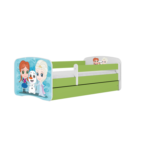 Pat copii MDF cu desen Frozen Babydream 140/160/180 cm, diverse culori, sertar si saltea [0]