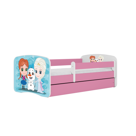 Pat copii MDF cu desen Frozen Babydream 140/160/180 cm, diverse culori, sertar si saltea [0]