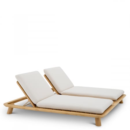 Produse -   Pat de zi exterior Weston dublu din tec natural viola nisip 119557 EICHHOLTZ