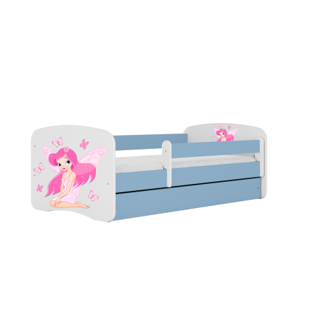 Pat fetite cu desen zana II Babydream 140/160/180 cm, MDF diverse culori, sertar si saltea [0]