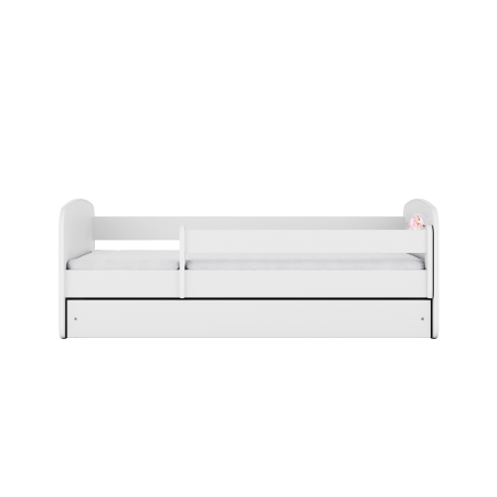 Pat fetite MDF cu desen unicorn Babydream, 140/160/180 cm diverse culori , sertar si saltea [2]