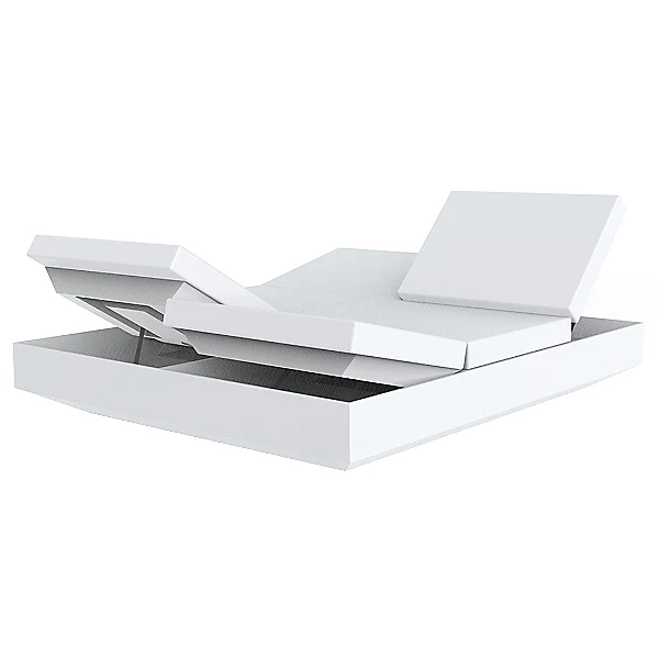 Baldachine & paturi pentru gradina/piscina - Pat sezlong premium pentru piscina/gradina Vela 200x180 cm tapitat cu 4 spatare rabatabile, iluminare LED optionala, 54104 - Vondom