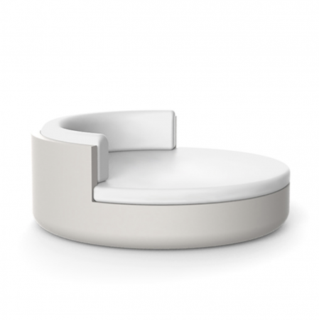 Baldachine & paturi pentru gradina/piscina - Pat sezlong rotund pentru exterior Ulm Ø180 cm cu spatar inalt si iluminare LED, 54182 - Vondom