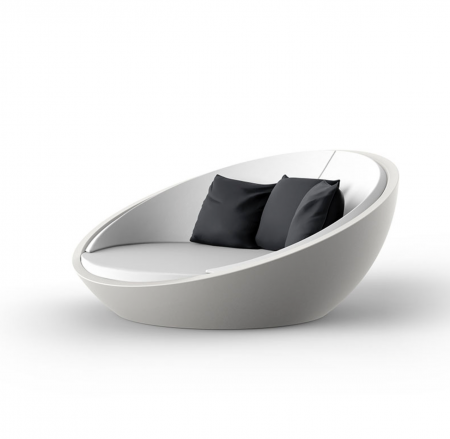 Pat sezlong rotund tapitat pentru gradina/piscina Ulm 211x198 cm, iluminare LED, design modern premium, 54139 - Vondom [3]