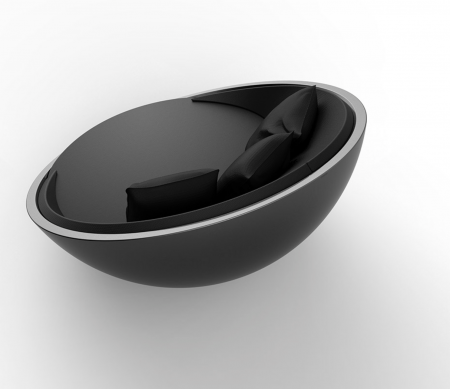 Pat sezlong rotund tapitat pentru gradina/piscina Ulm 211x198 cm, iluminare LED, design modern premium, 54139 - Vondom [1]