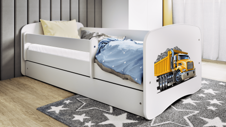 Patut baieti cu desen camion Babydream 140/160/180 cm, MDF diverse culori [3]