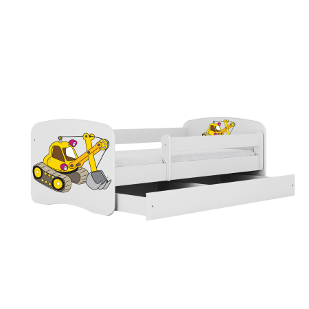Patut baieti cu desen excavator Babydream 140/160/180 cm, MDF diverse culori [2]