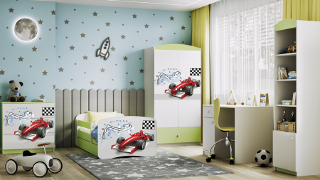 Patut baieti cu desen formula 1 Babydream 140/160/180 cm, MDF diverse culori [4]