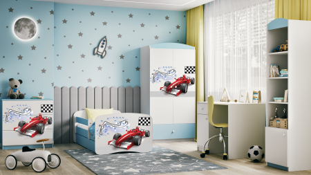 Patut baieti cu desen formula 1 Babydream 140/160/180 cm, MDF diverse culori [2]