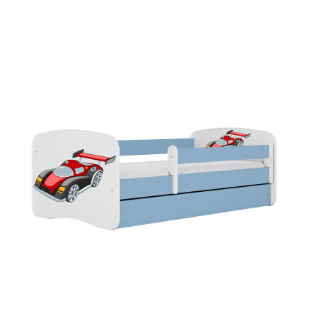 Patut baieti cu desen masina Babydream si saltea, 140/160/180 cm, MDF diverse culori [2]