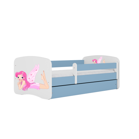Patut fetite cu desen zana Babydream MDF 140/160/180 cm, sertar si saltea [0]