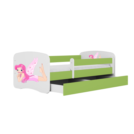 Patut fetite cu desen zana Babydream MDF 140/160/180 cm, sertar si saltea [0]