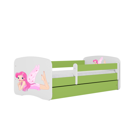 Patut fetite cu desen zana Babydream MDF 140/160/180 cm, sertar si saltea [0]
