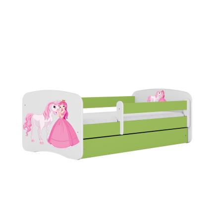Patut fetite cu desen zana si unicorn Babydream 140/160/180 cm, MDF diverse culori, sertar [0]