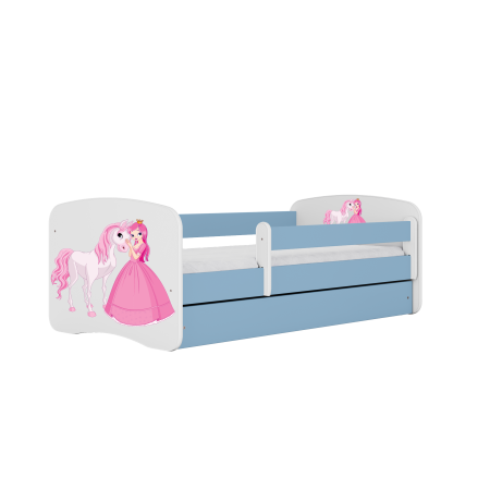 Patut fetite cu desen zana si unicorn Babydream 140/160/180 cm, MDF diverse culori, sertar [0]