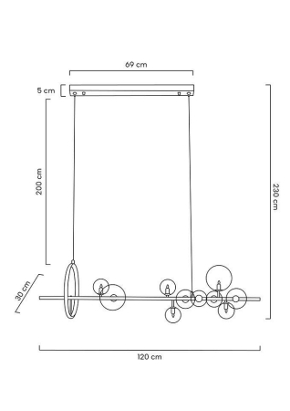 Pendul Alure Line 120x30x230 cm, Metal Negru - Moosee [10]