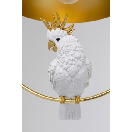 Pendul Animal Cockatoo 44x35x156 cm, Oțel Zincat și Cromat și Rășină Sintetică (Poliresină) Alb - Kare Design [1]