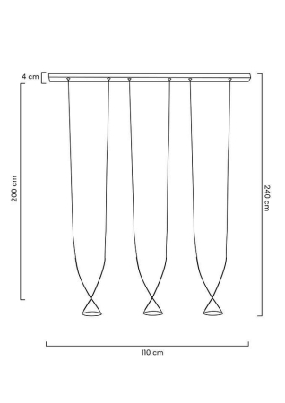 Pendul Atlas 3 110x8,5x240 cm, Aluminiu și Metal Negru - Moosee [8]
