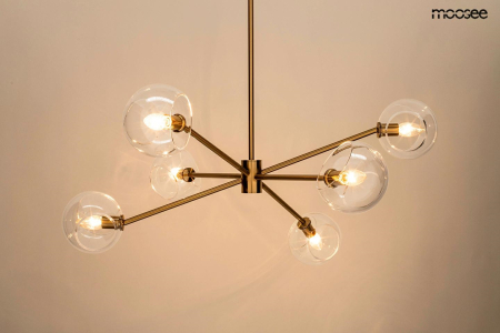 Pendul Aura 6 95x90x240 cm, Sticlă Auriu - Moosee [1]