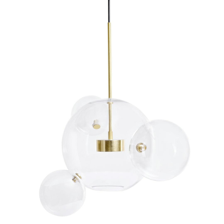 Pendule - Pendul Capri 4 50x50x273 cm, Sticlă și Aluminiu Anodizat Auriu - Moosee