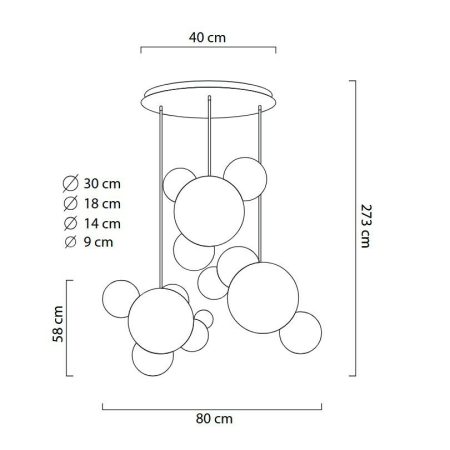 Pendul Capri Disc 3 80x80x273 cm, Sticlă și Aluminiu Anodizat Auriu - Moosee [8]