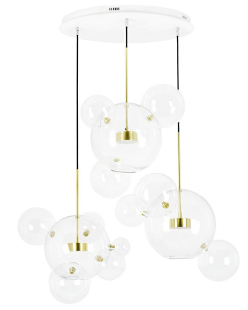 Produse - Pendul Capri Disc 3 80x80x273 cm, Sticlă și Aluminiu Anodizat Auriu - Moosee