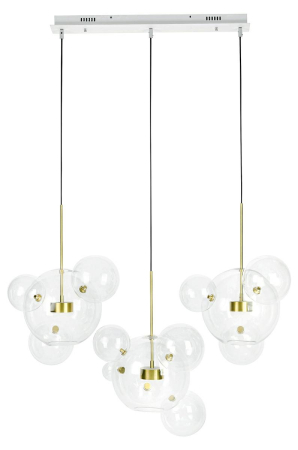 Produse - Pendul Capri Line 3 120x60x273 cm, Abajururi din Sticlă și Aluminiu Anodizat Auriu - Moosee