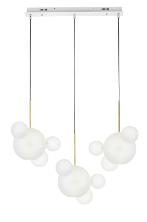 Produse - Pendul Capri Line 3 120x60x273 cm, Sticlă și Aluminiu Anodizat Auriu, Alb - Moosee