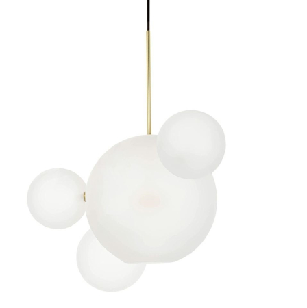 Pendul Capri Line 3 120x60x273 cm, Sticlă și Aluminiu Anodizat Auriu, Alb - Moosee [1]