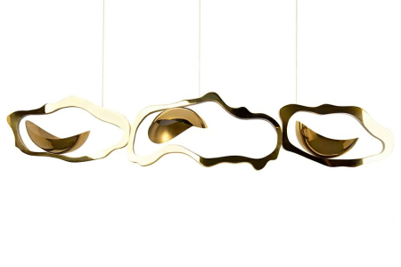 Produse - Pendul Chain 210x30x205 cm, Oțel Auriu Lucios - Moosee
