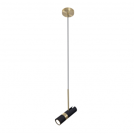 Lustre - Pendul cilindric negru/auriu Anahi Ø: 6 cm metal/acril, inaltime reglabila, P0408 - Maxlight