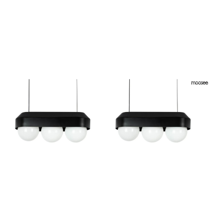 Produse - Pendul Drops 3 33x12x225 cm, Sticlă Negru - Moosee