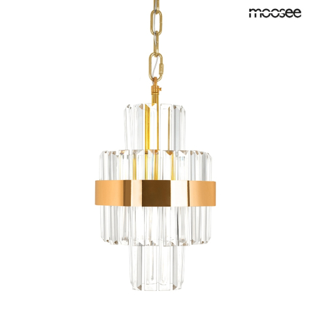 Produse - Pendul Impero 19x19x143 cm, Cristal Transparent și Oțel Auriu - Moosee