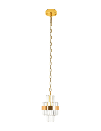 Pendul Impero 19x19x143 cm, Cristal Transparent și Oțel Auriu - Moosee [6]