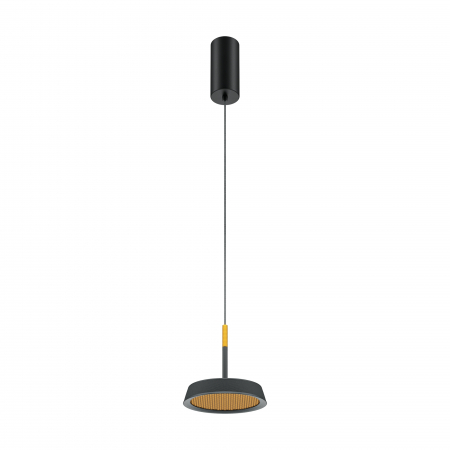 Produse - Pendul LED Ei MOD041PL-L15GB3K, 12W, 650lm, lumina calda, IP20, negru+auriu, Maytoni