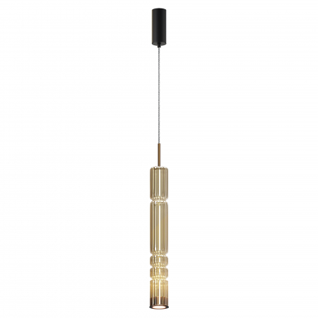 Produse - Pendul LED Ordo MOD272PL-L12BS3K, 8W, 920lm, lumina calda, IP20, negru+cognac, Maytoni