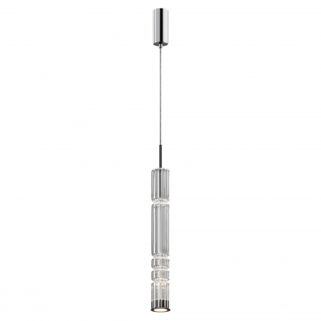 Promotii - Pendul LED Ordo MOD272PL-L12CH3K, 8W, 920lm, lumina calda, IP20, crom+transparent, Maytoni