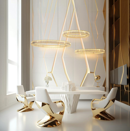 Pendul Liberty 3B 190x120x158 cm, Sticlă Cristal Auriu - Moosee [9]